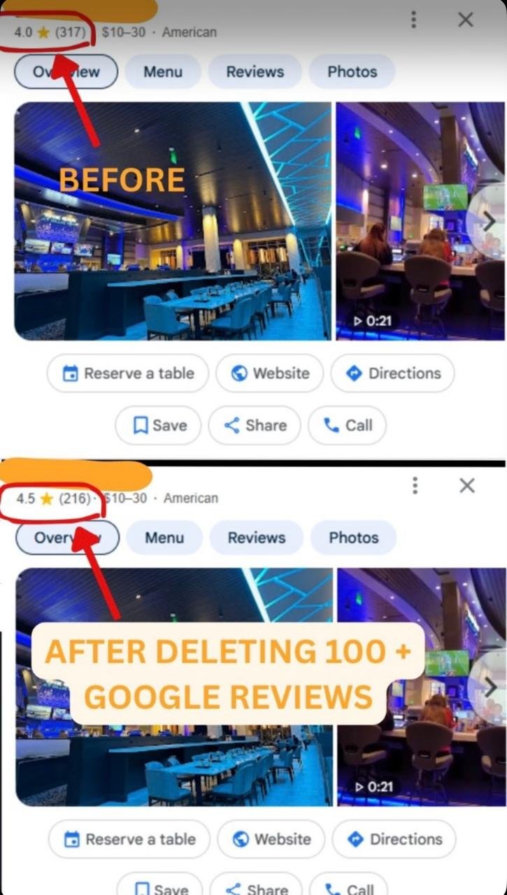 Before and After Google Reviews 1